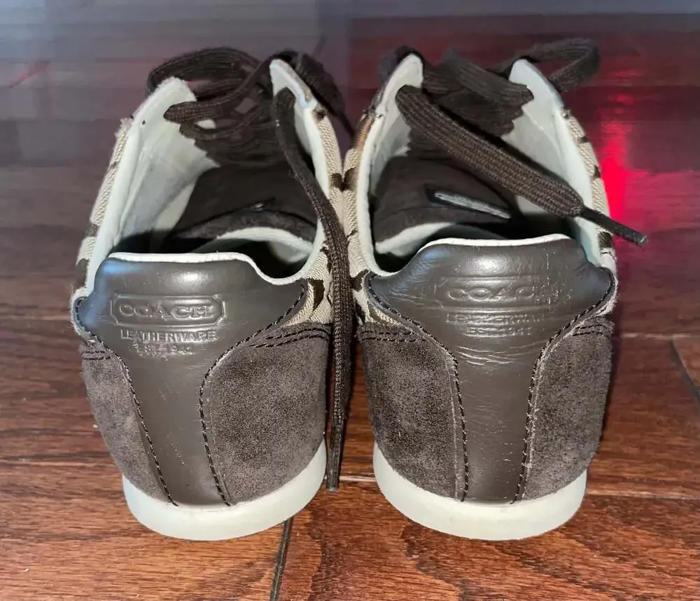 COACH Joss Signature C Y2K Retro Low Profile Sneakers Brown Size 5